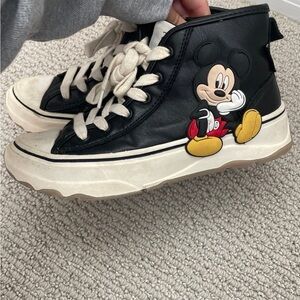 Zara Kids Black and White Mickey Sneakers